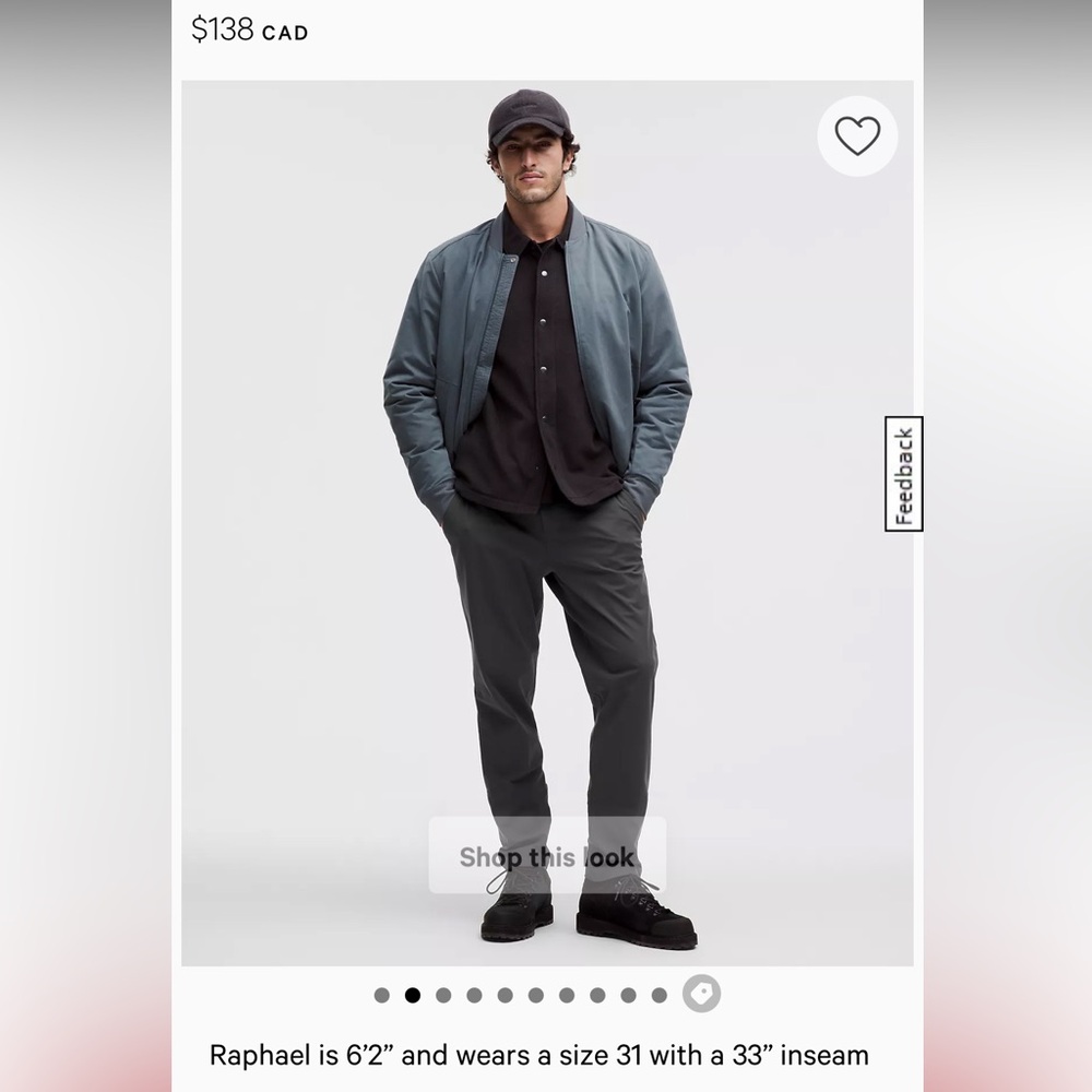 Lululemon ABC/Commission slim Trousers in Obsidian 36x33
